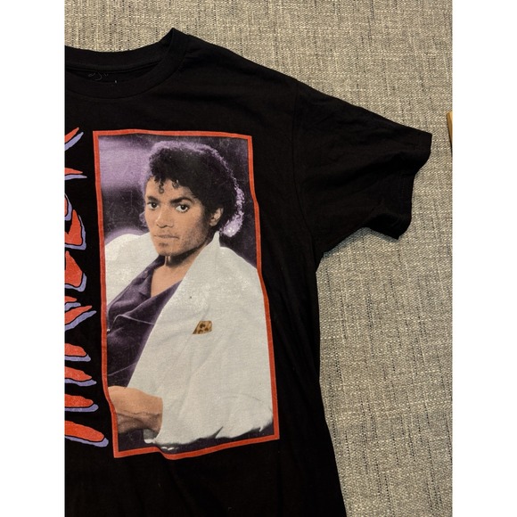 Michael Jackson Black Graphic Thriller Short Sleeve T-Shirt Size MEDIUM #A627 - Picture 3 of 9